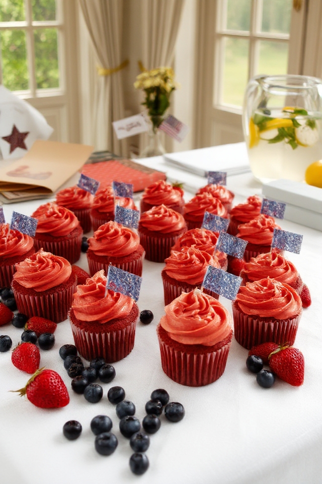 vibrant sweet patriotic cupcakes