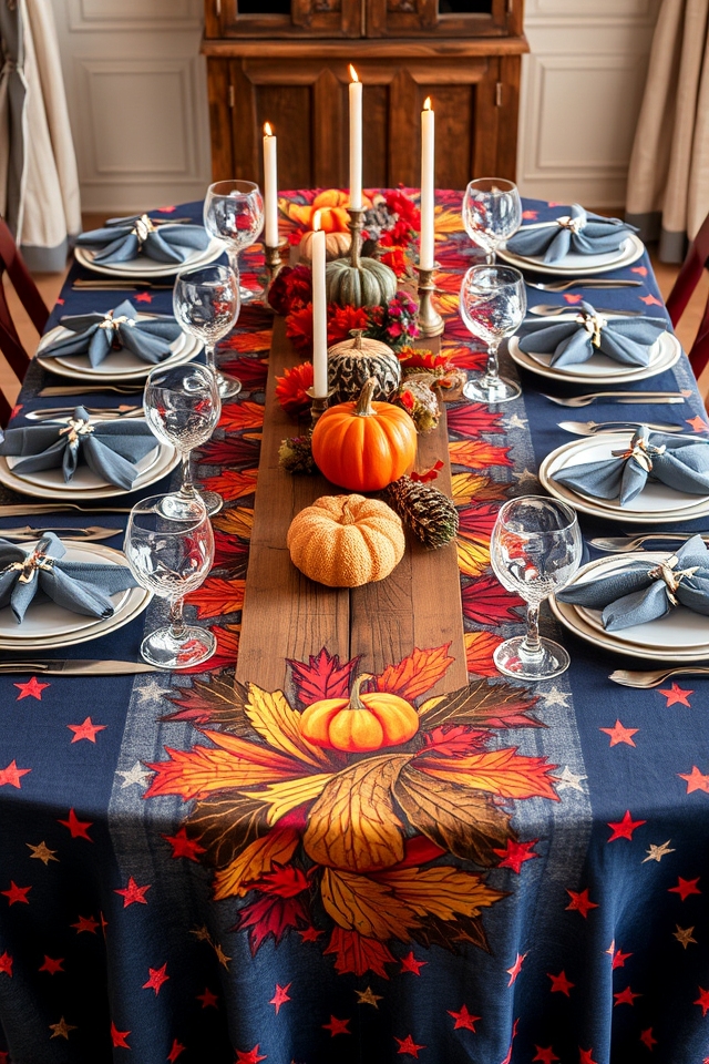 vibrant themed table linens
