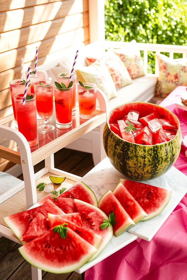 vibrant watermelon beverage station