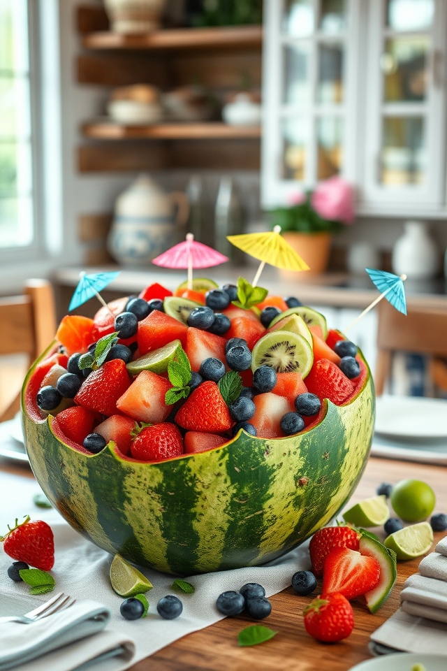vibrant watermelon fruit centerpiece