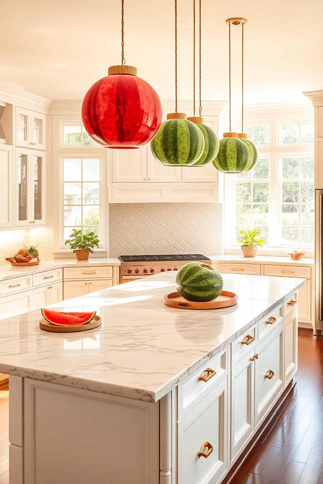 vibrant watermelon pendant lighting