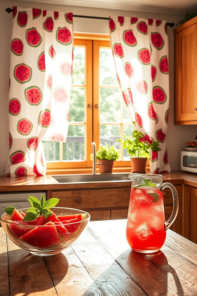 vibrant watermelon window treatments