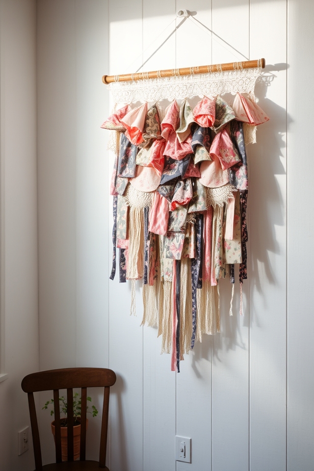 vintage fabric wall art