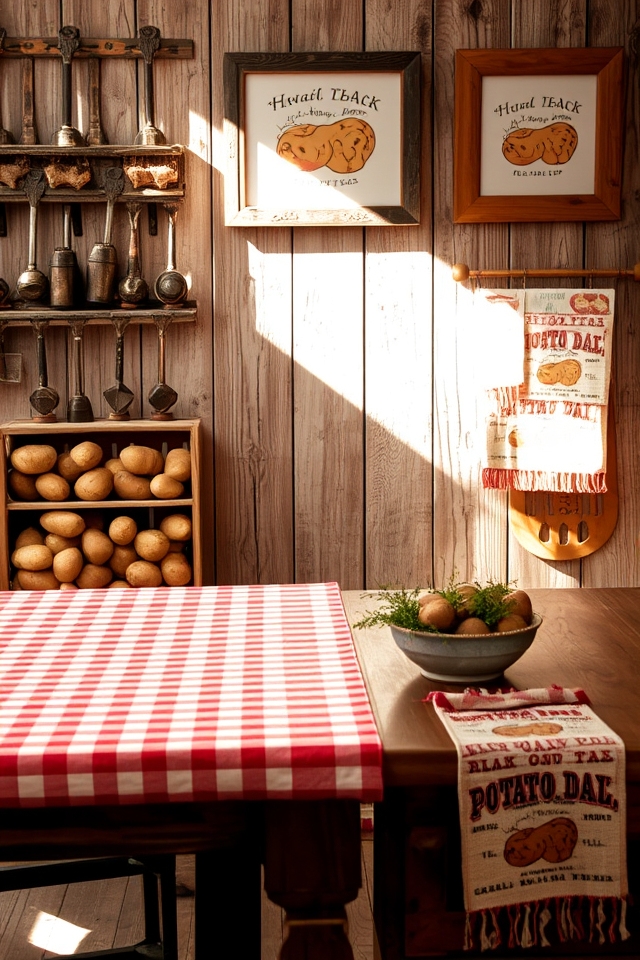 vintage potato themed decor