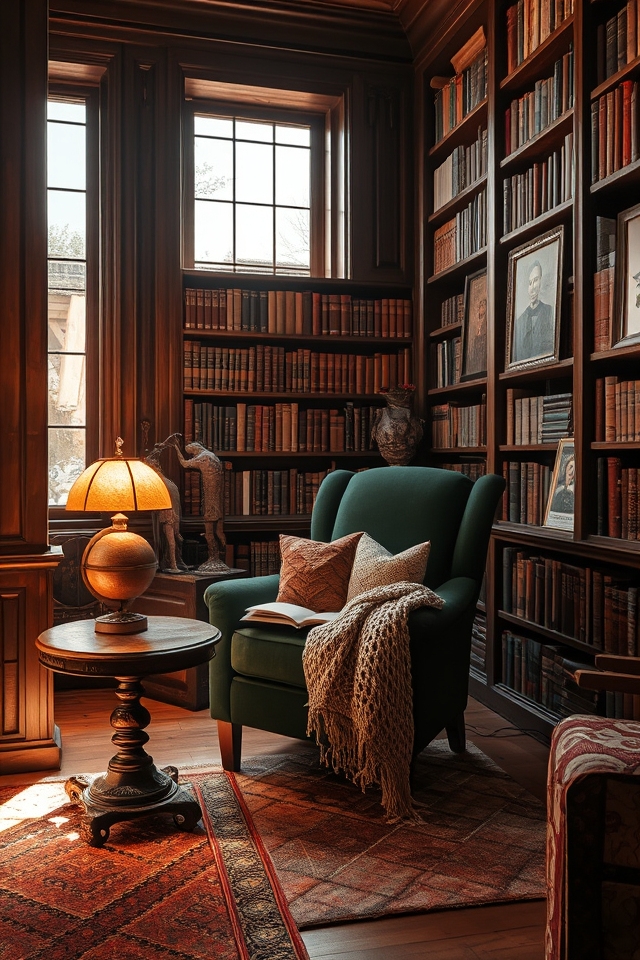 vintage reading nook charm