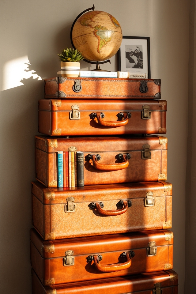 vintage suitcase shelf project