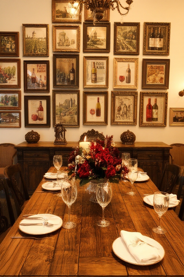 vintage wine prints decor