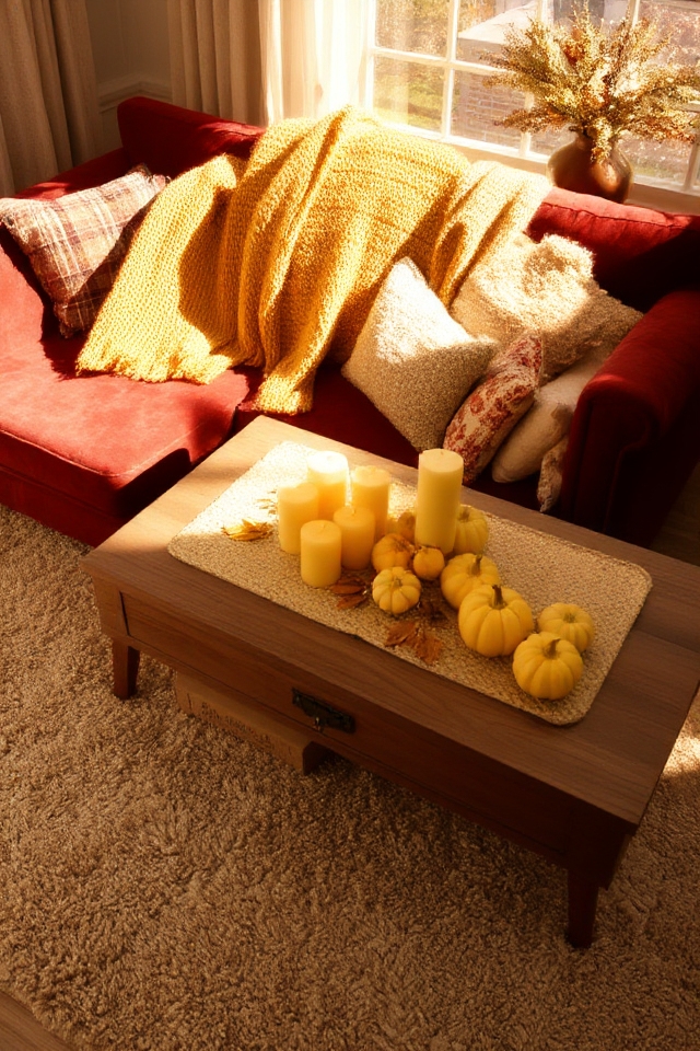 warm autumn fabric decor