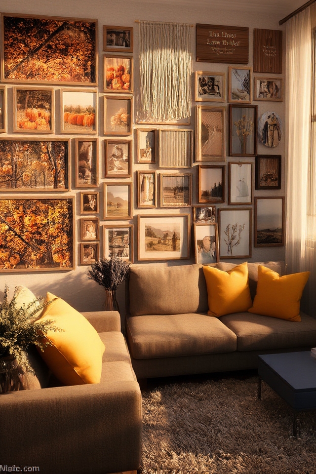 warm autumn gallery wall