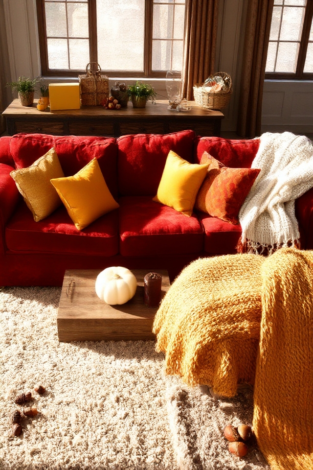 warm golden mustard accents