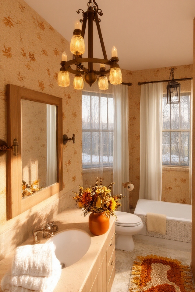 warm inviting bathroom lighting