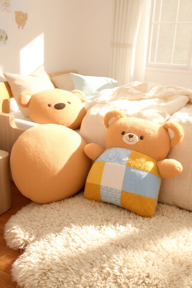whimsical bear accent pillows