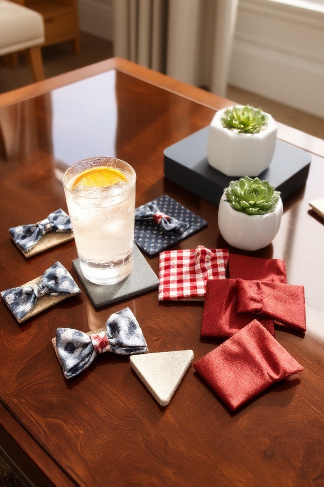 whimsical bow tie coasters