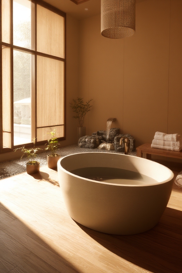 zen inspired tranquil bathroom design