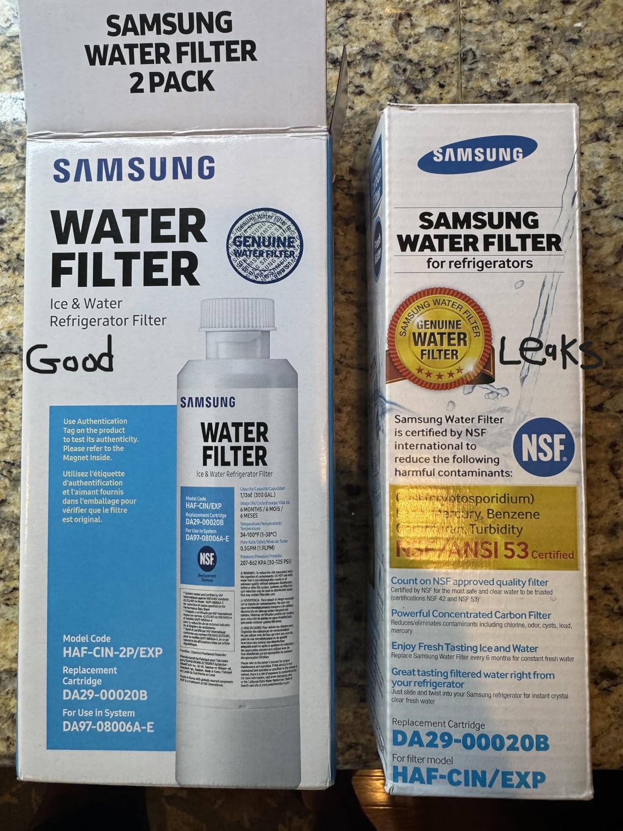 SAMSUNG Genuine Filter for Refrigerator Water and Ice, Carbon Block Filtration for Clean, Clear Drinking Water Customer Review SAMSUNG Genuine Filter for Refrigerator Water and Ice, Carbon Block Filtration for Clean, Clear Drinking Water - Customer Photo 1