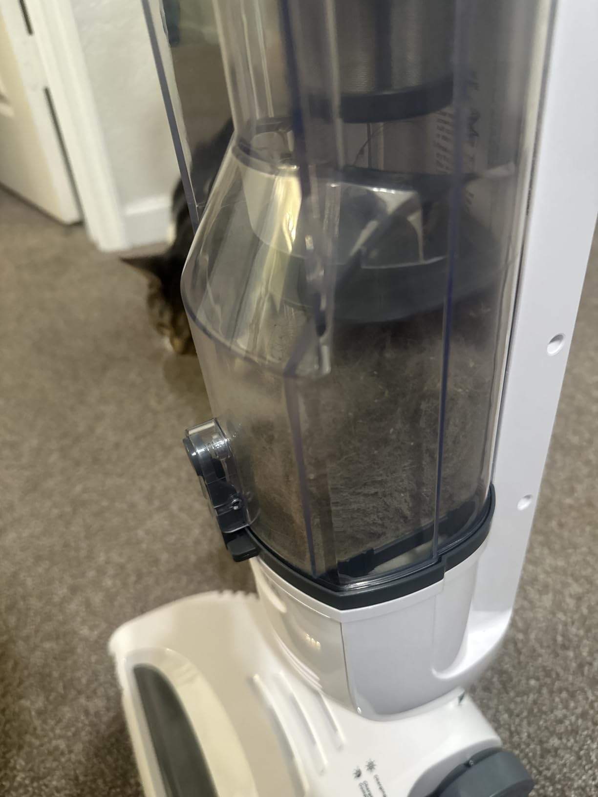Shark SV1106 Navigator Freestyle Upright Bagless Cordless Stick Vacuum for Carpet, Hard Floor and Pet with XL Dust Cup and 2-Speed Brushroll, White/Grey Customer Review Shark SV1106 Navigator Freestyle Upright Bagless Cordless Stick Vacuum for Carpet, Hard Floor and Pet with XL Dust Cup and 2-Speed Brushroll, White/Grey - Customer Photo 1