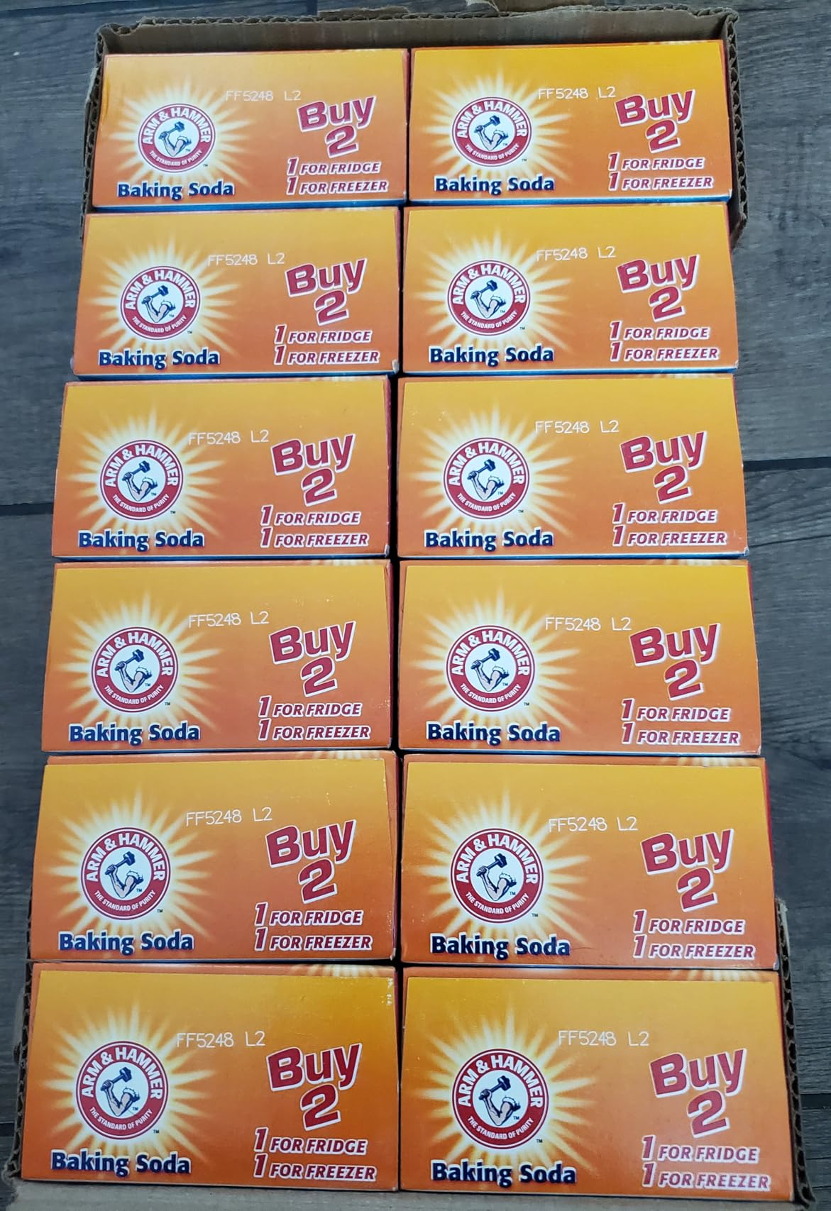 Arm & Hammer Baking Soda Fridge-n-Freezer Odor Absorber, Orange 14 oz, Pack of 12 - Customer Photo 2