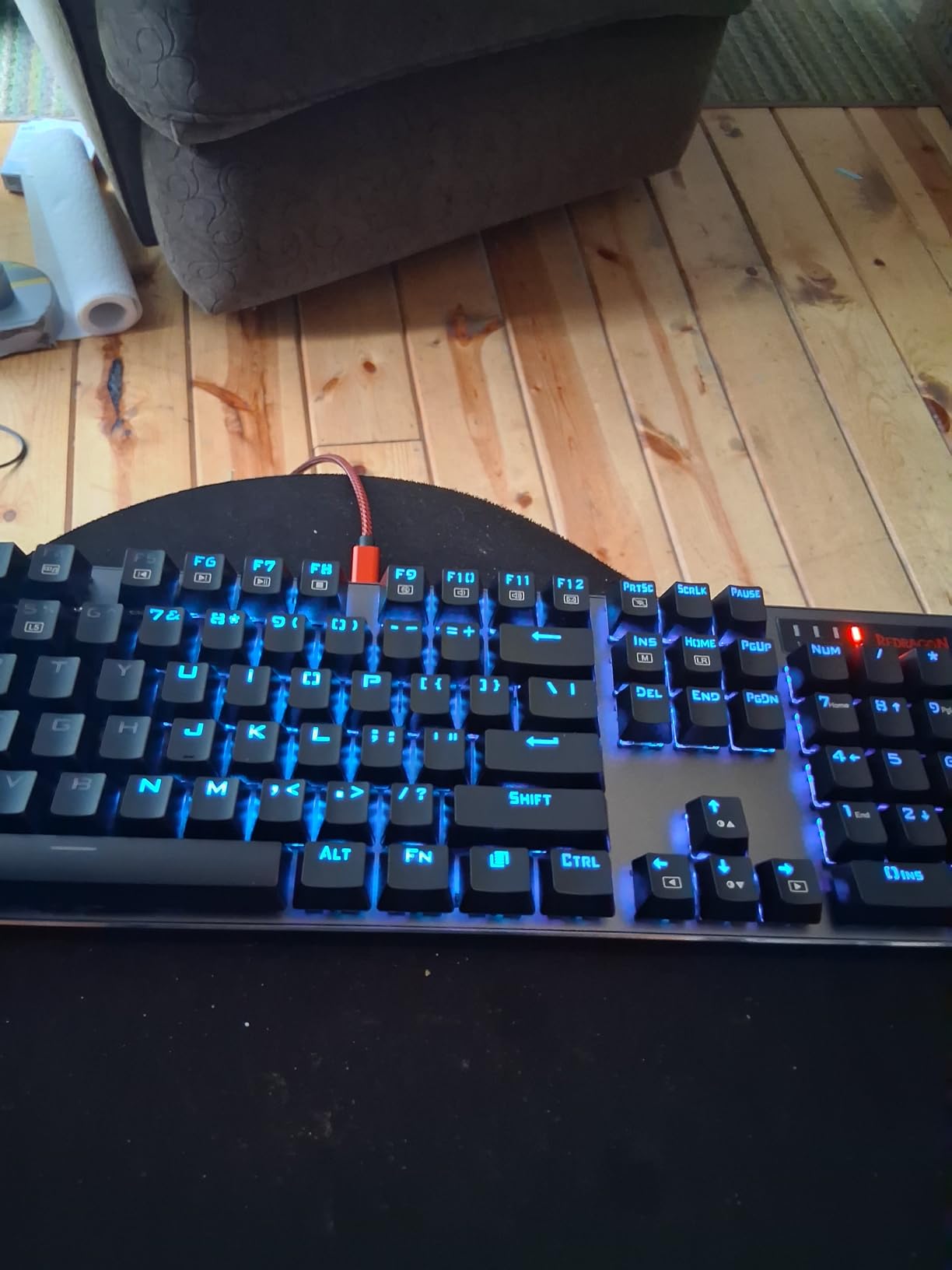 Redragon K556 RGB LED Backlit Wired Mechanical Gaming Keyboard, 104 Keys Hot-Swap Mechanical Keyboard w/Aluminum Base, Upgraded Socket and Noise Absorbing Foams, Soft Tactile Brown Switch - Customer Photo 1