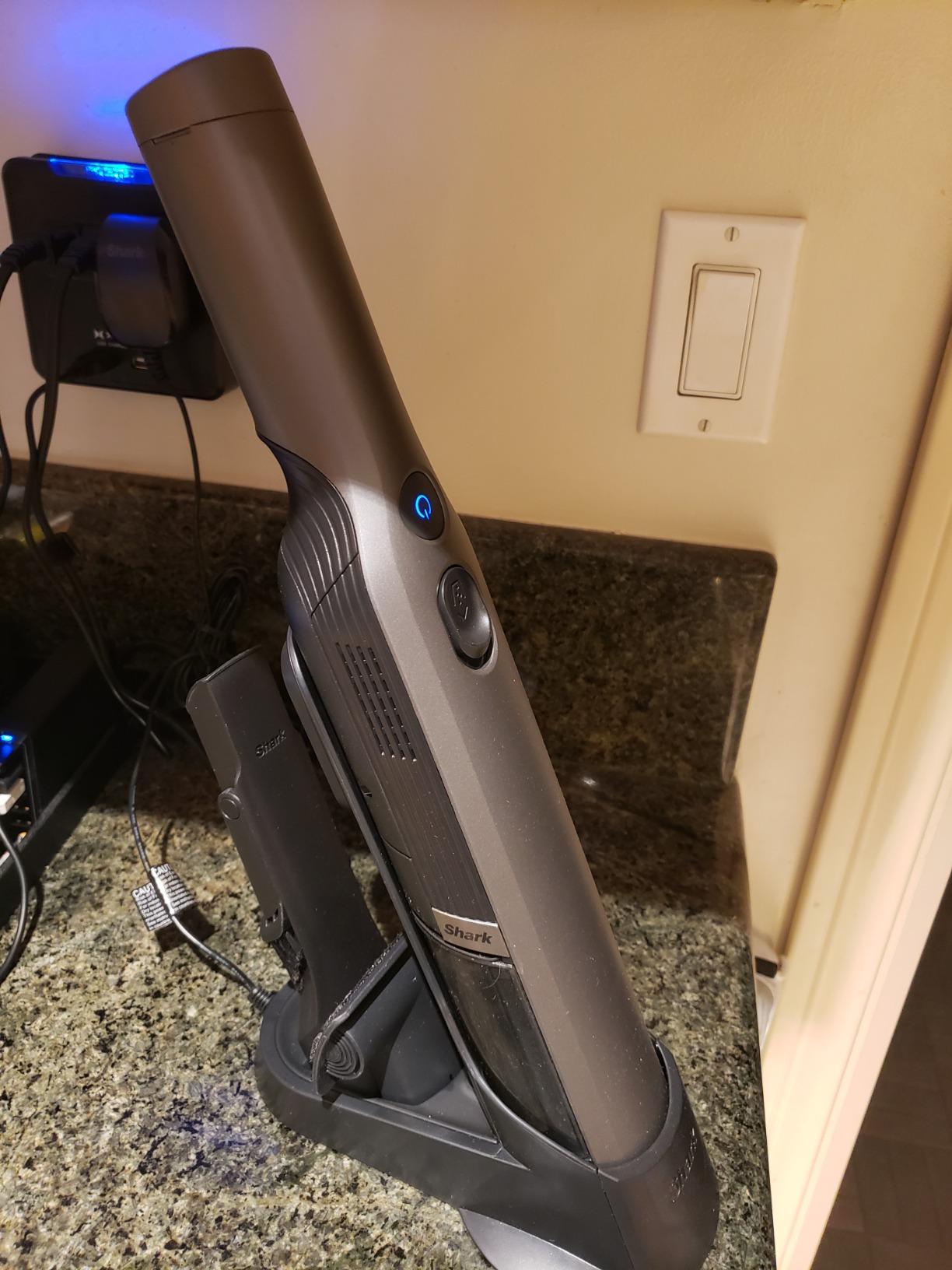 Shark WV201 WANDVAC Handheld Vacuum, Lightweight at 1.4 Pounds with Powerful Suction, Charging Dock, Single Touch Empty and Detachable Dust Cup,Graphite, Slate Customer Review Shark WV201 WANDVAC Handheld Vacuum, Lightweight at 1.4 Pounds with Powerful Suction, Charging Dock, Single Touch Empty and Detachable Dust Cup,Graphite, Slate - Customer Photo 1