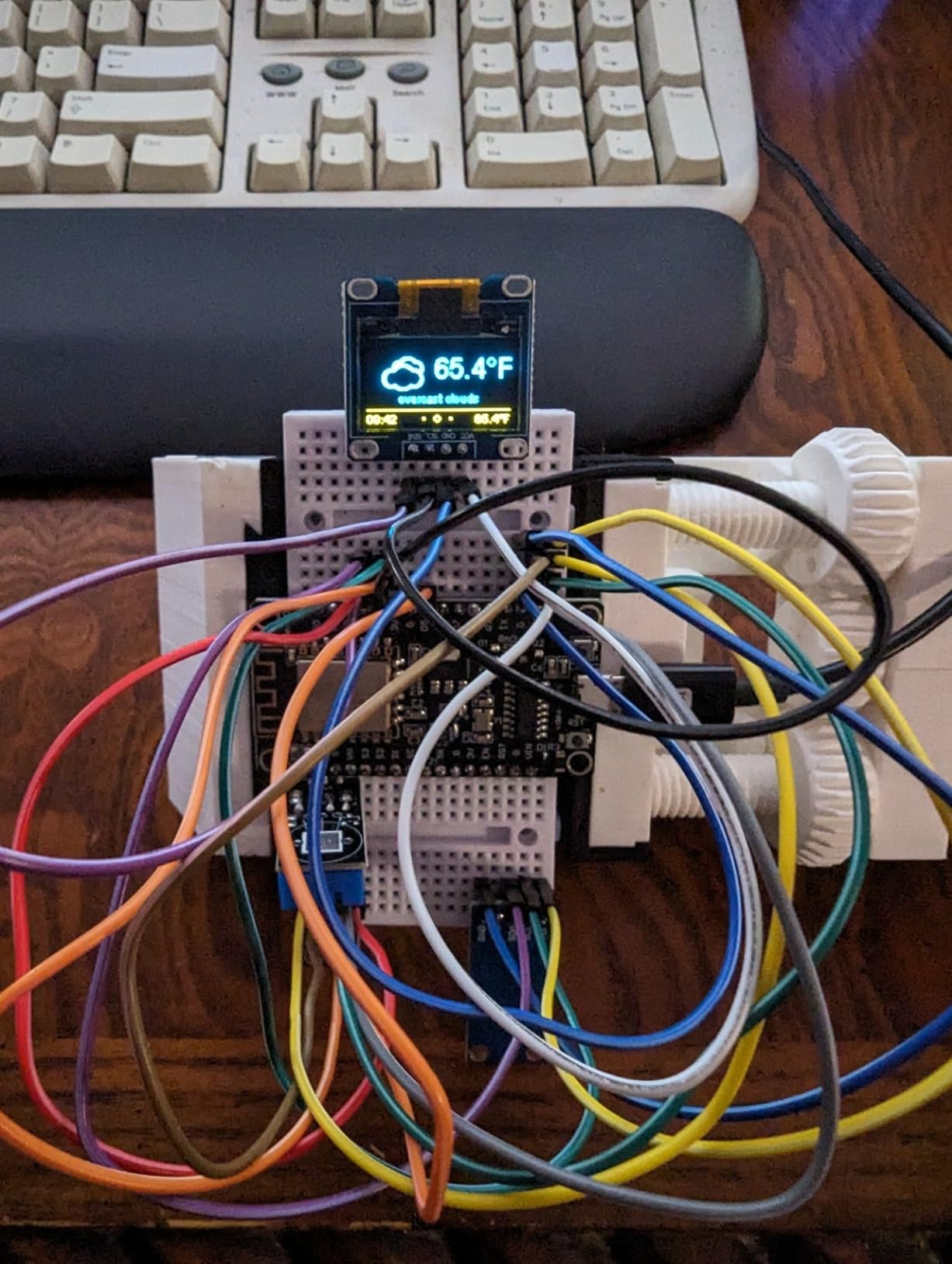 ESP8266 Weather Station and Weather Instrument Kit,NodeMCU ESP8266 Integrated 0.96'' OLED Board DHT-11 Temperature Humidity BMP-180 Atmospheric Pressure BH1750 Light Sensor for Arduino IoT Starter Customer Review ESP8266 Weather Station and Weather Instrument Kit,NodeMCU ESP8266 Integrated 0.96'' OLED Board DHT-11 Temperature Humidity BMP-180 Atmospheric Pressure BH1750 Light Sensor for Arduino IoT Starter - Customer Photo 1