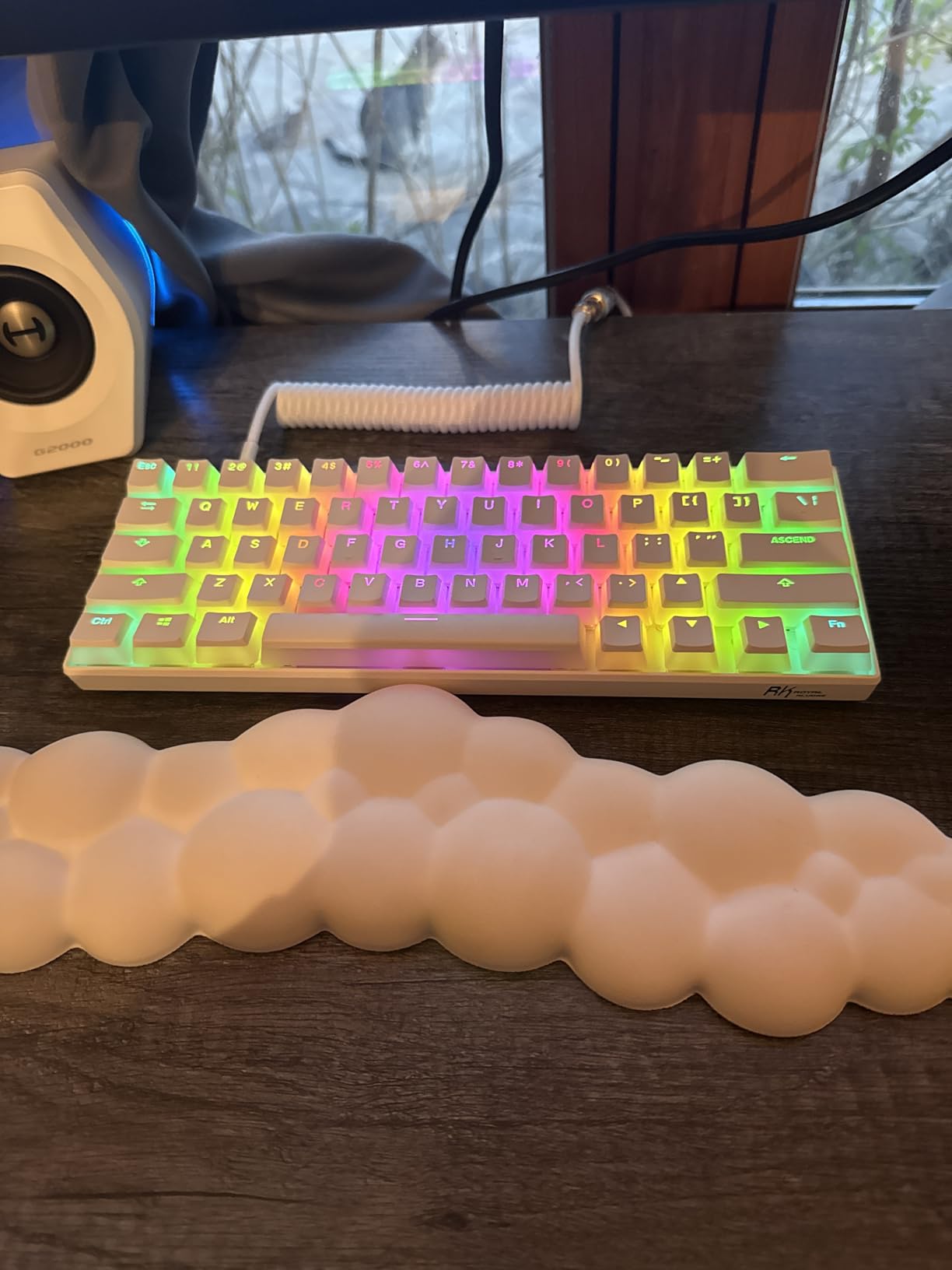RK ROYAL KLUDGE RK61 Wired 60% Mechanical Gaming Keyboard Programmable QMK/VIA RGB Backlit 61 Keys Ultra-Compact Hot Swappable Red Switch White - Customer Photo 1