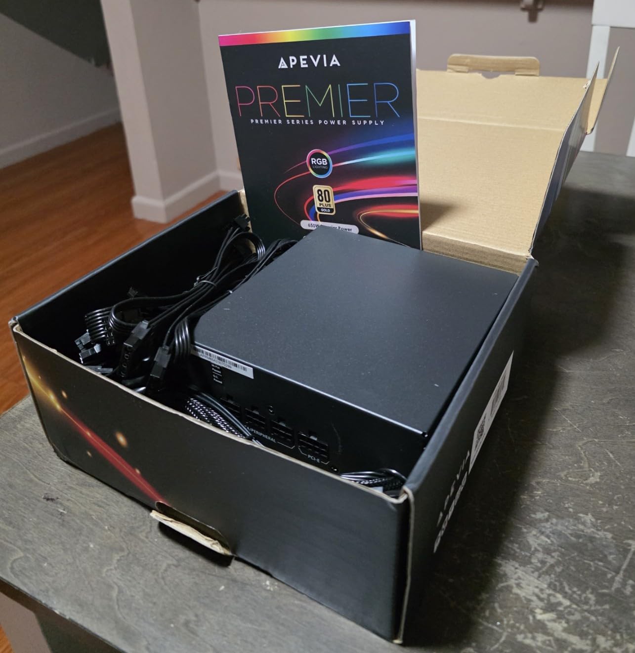 Apevia ATX-PM650W Premier 650W 80+ Gold Certified Active PFC ATX Semi-Modular Gaming Power Supply with 366 RGB Light Modes Customer Review Apevia ATX-PM650W Premier 650W 80+ Gold Certified Active PFC ATX Semi-Modular Gaming Power Supply with 366 RGB Light Modes - Customer Photo 2
