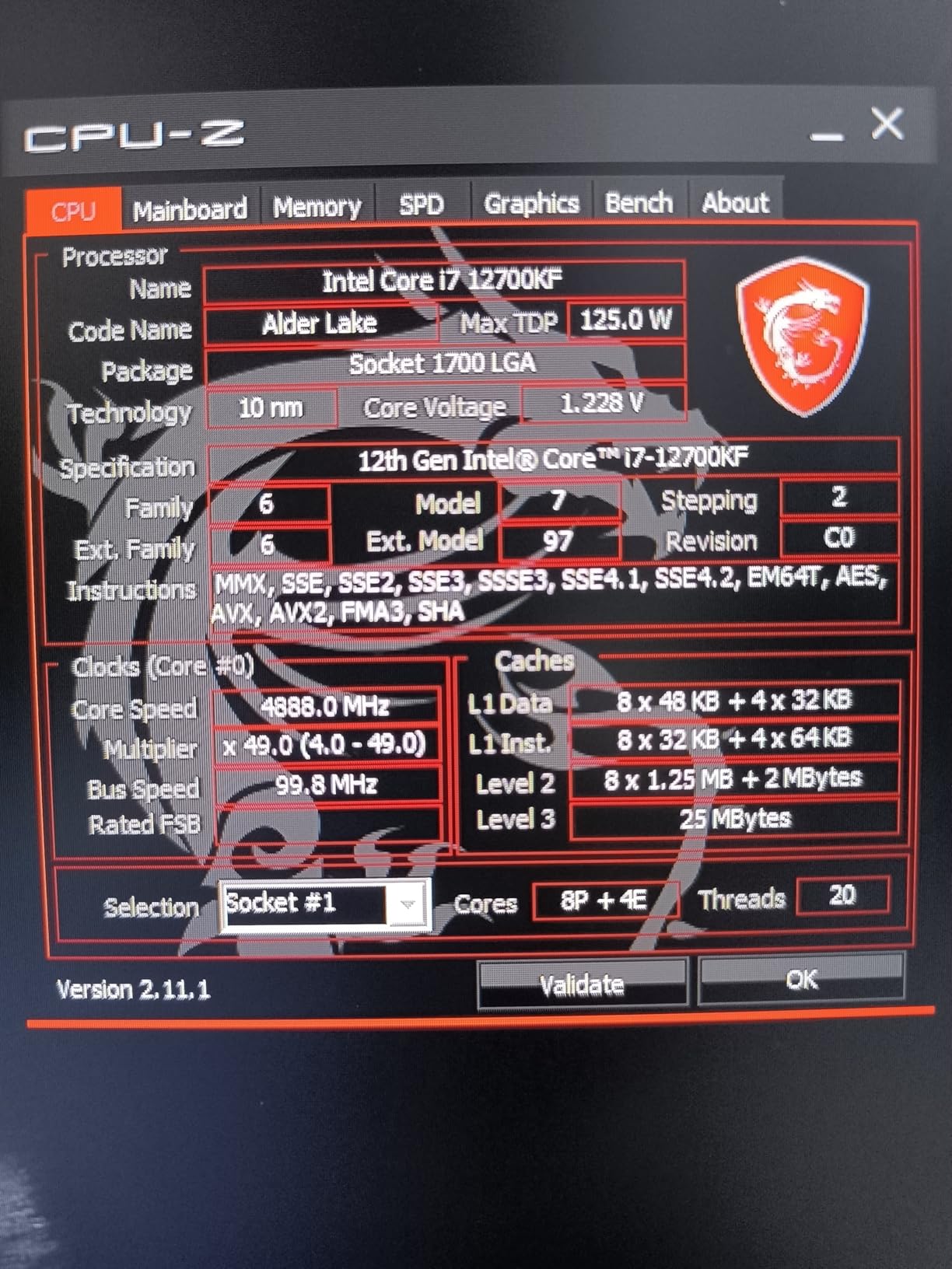 Intel Core i7-12700KF Desktop Processor 12 (8P+4E) Cores up to 5.0 GHz Unlocked LGA1700 600 Series Chipset 125W - Customer Photo 1