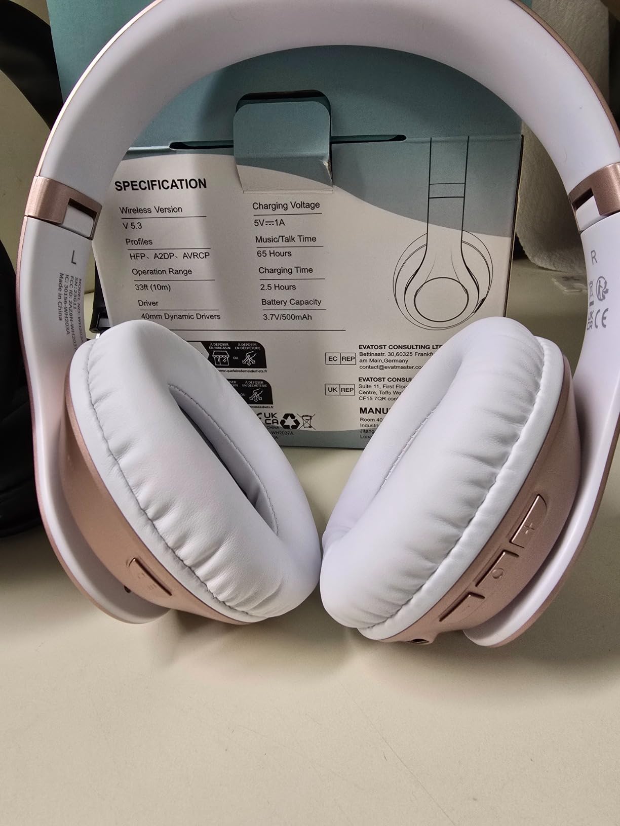 Uliptz Wireless Bluetooth Headphones, 65H Playtime, 6 EQ Sound Modes, HiFi Stereo Over Ear Headphones with Microphone, Foldable Lightweight Bluetooth 6.0 Headset for Travel/Office/Cellphone/PC customer photo 1