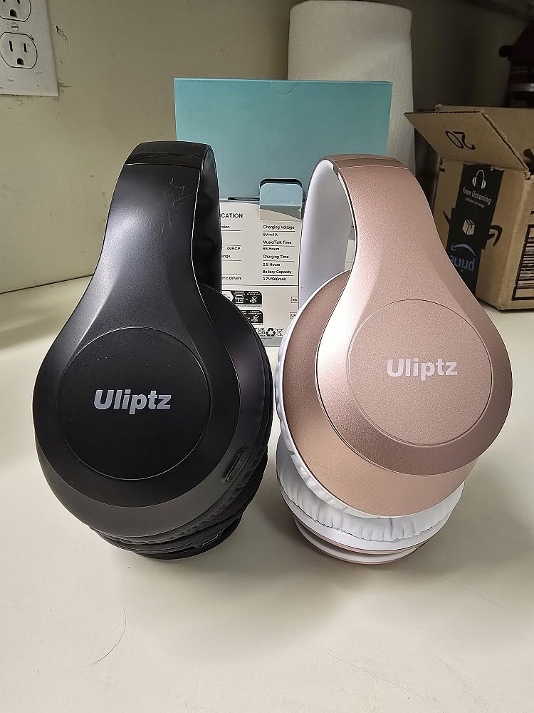 Uliptz Wireless Bluetooth Headphones, 65H Playtime, 6 EQ Sound Modes, HiFi Stereo Over Ear Headphones with Microphone, Foldable Lightweight Bluetooth 6.0 Headset for Travel/Office/Cellphone/PC customer photo 2