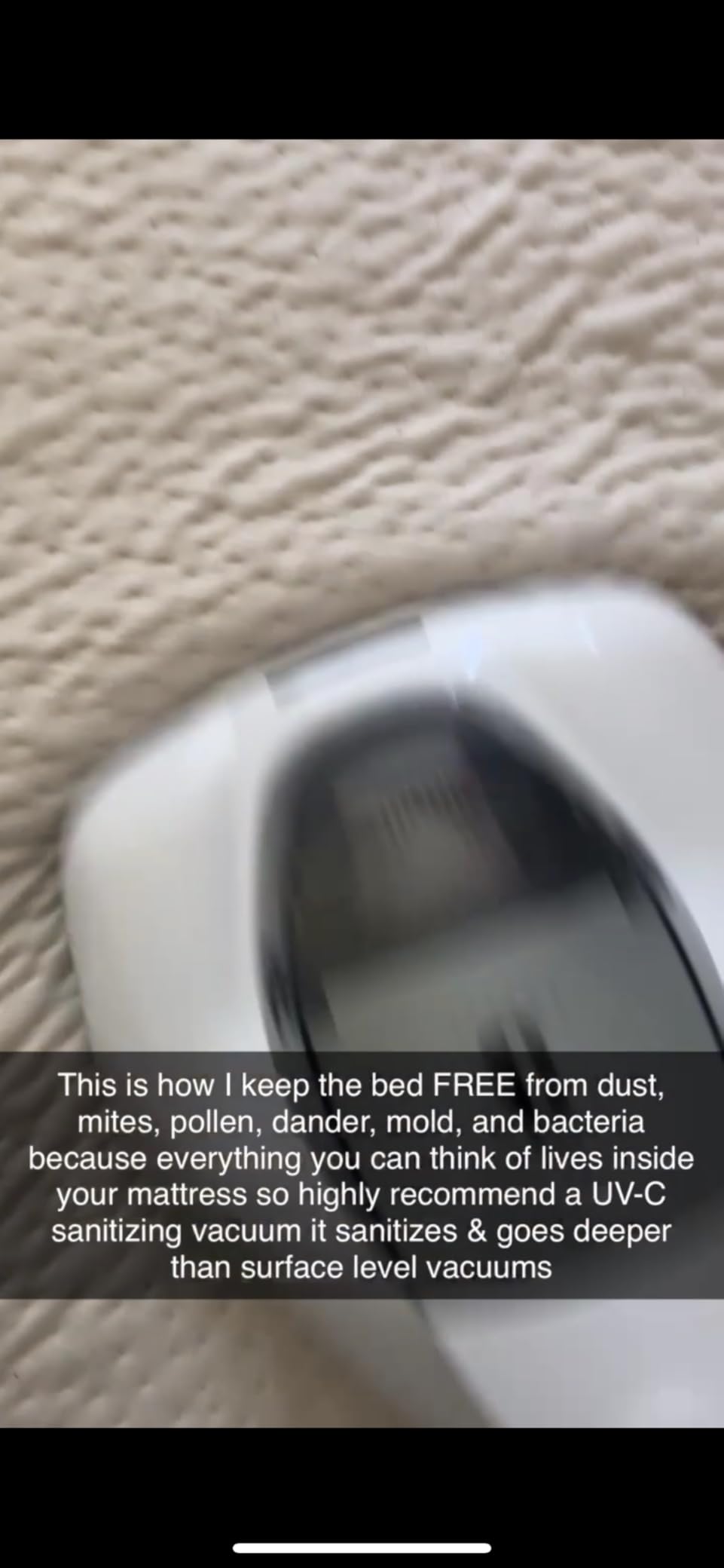 Mattress Vacuum Cleaner, Anti-allergen Bed Vacuum Cleaner with UV-C Light & Large Pulsating Pad, Powerful Suction & True Hepa Filter for Dust, Pet Hair, UV Bed Vacuum Corded, AP002 Customer Review Mattress Vacuum Cleaner, Anti-allergen Bed Vacuum Cleaner with UV-C Light & Large Pulsating Pad, Powerful Suction & True Hepa Filter for Dust, Pet Hair, UV Bed Vacuum Corded, AP002 - Customer Photo 1