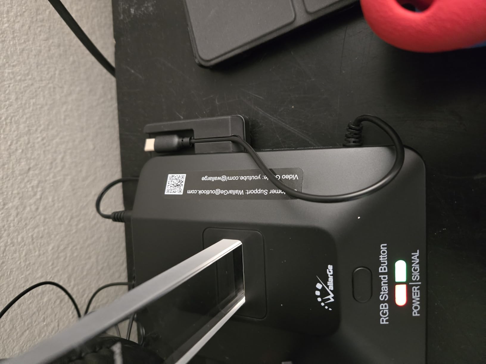 WallarGe Wireless Headphones for TV Watching with RF Transmitter Charging Dock, Plug and Play, 100 Ft Wireless Range, Rechargeable 20 Hour Battery (Black with Red) - Customer Photo 1