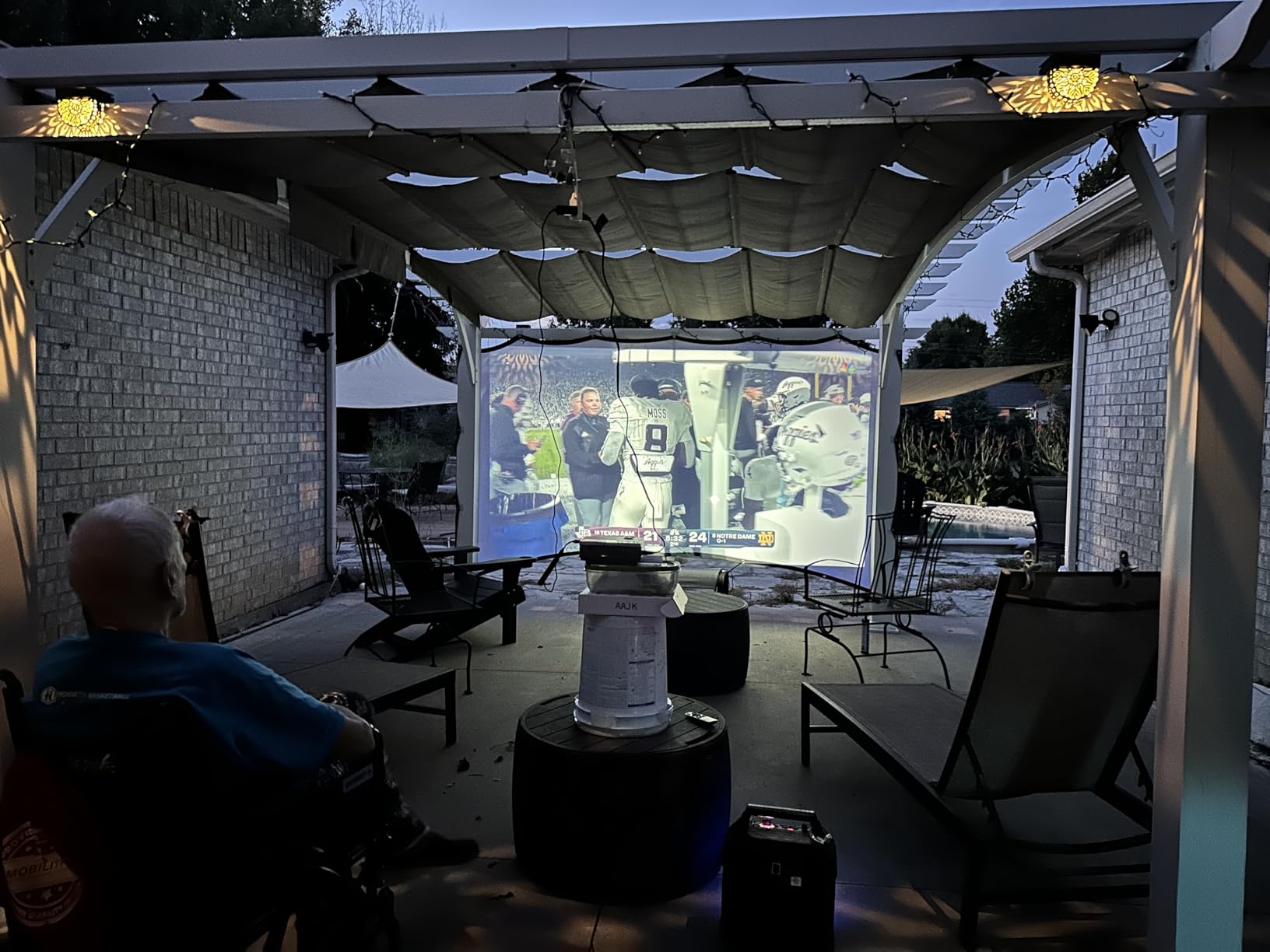 Projector with WiFi and Bluetooth, FUDONI Upgrade Projector Native 1080P 14000L 4K Supported, Portable Movie Outdoor Projector for Home Theater, Compatible w HDMI/USB/TV Stick/Laptop/iOS Android Phone Customer Review Projector with WiFi and Bluetooth, FUDONI Upgrade Projector Native 1080P 14000L 4K Supported, Portable Movie Outdoor Projector for Home Theater, Compatible w HDMI/USB/TV Stick/Laptop/iOS Android Phone - Customer Photo 2