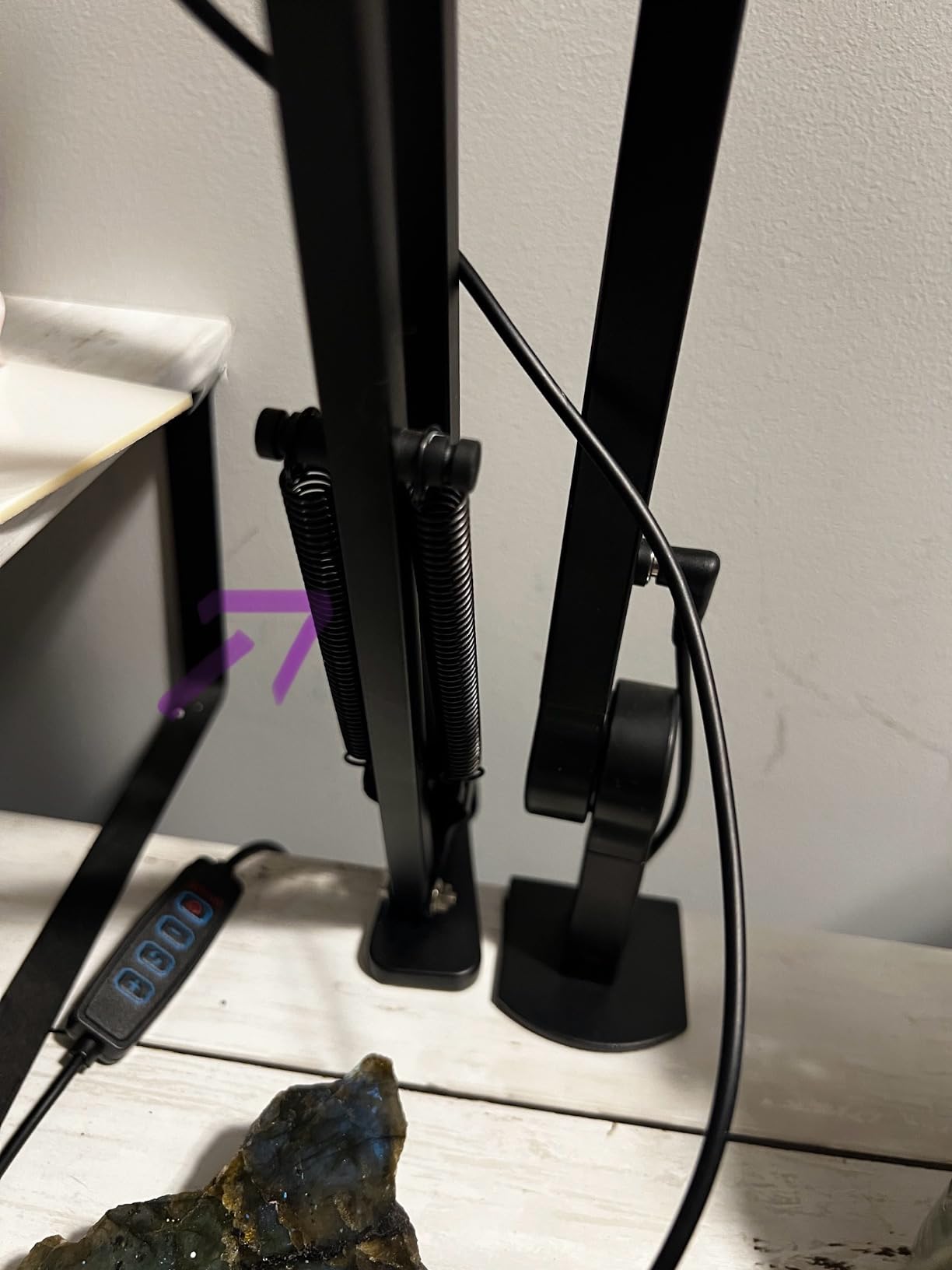 Overhead Camera Mount with Ring Light, Flexible Articulating Phone Arm Stand Compatible with iPhone, Logitech Webcam, Desk Tripod for YouTube Live Stream Cooking Nail Video Recording - Customer Photo 2