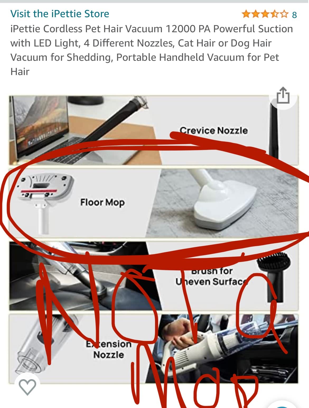 iPettie Cordless Pet Hair Vacuum 12000 PA Powerful Suction with LED Light, 4 Different Nozzles, Cat Hair or Dog Hair Vacuum for Shedding, Portable Handheld Vacuum for Pet Hair Customer Review iPettie Cordless Pet Hair Vacuum 12000 PA Powerful Suction with LED Light, 4 Different Nozzles, Cat Hair or Dog Hair Vacuum for Shedding, Portable Handheld Vacuum for Pet Hair - Customer Photo 1