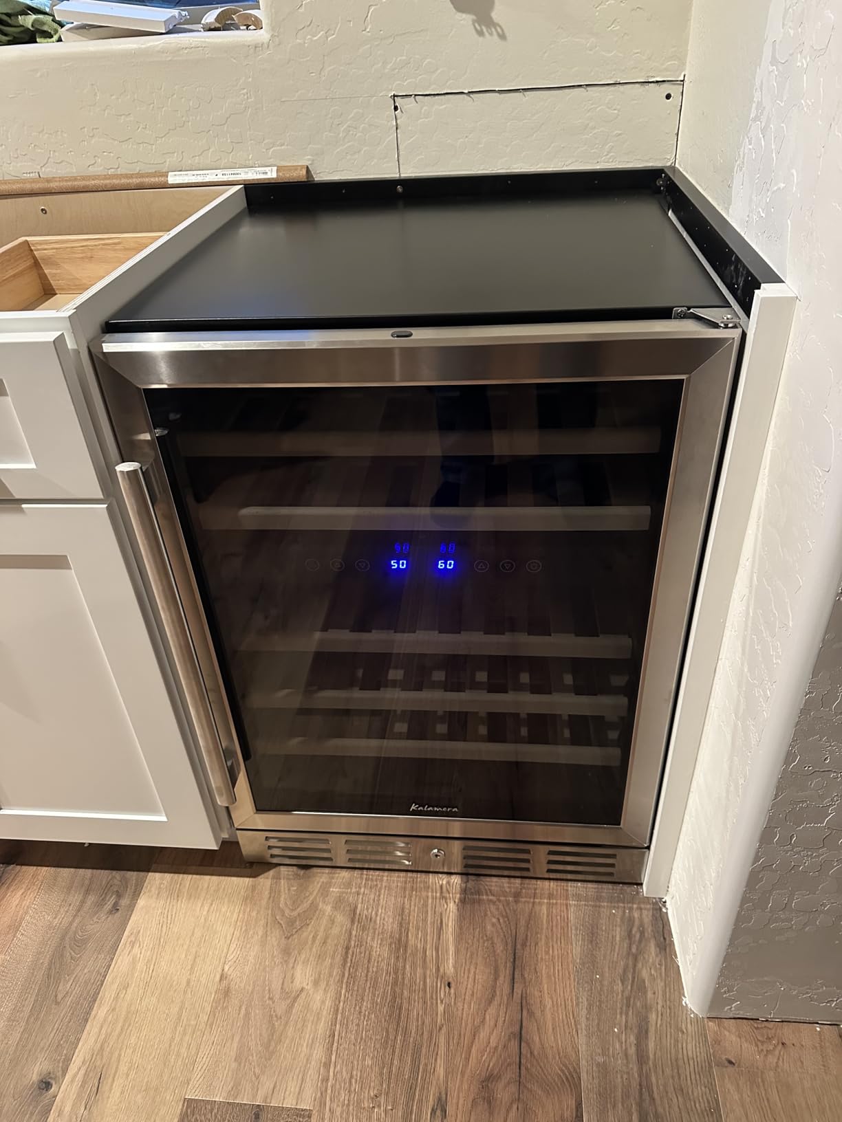Kalamera 24 inch Wine Cooler, 46 Bottle - Dual Zone Built-in or Freestanding Fridge with Stainless Steel Reversible Glass Door, for Home, Kitchen, or Office Customer Review Kalamera 24 inch Wine Cooler, 46 Bottle - Dual Zone Built-in or Freestanding Fridge with Stainless Steel Reversible Glass Door, for Home, Kitchen, or Office - Customer Photo 1