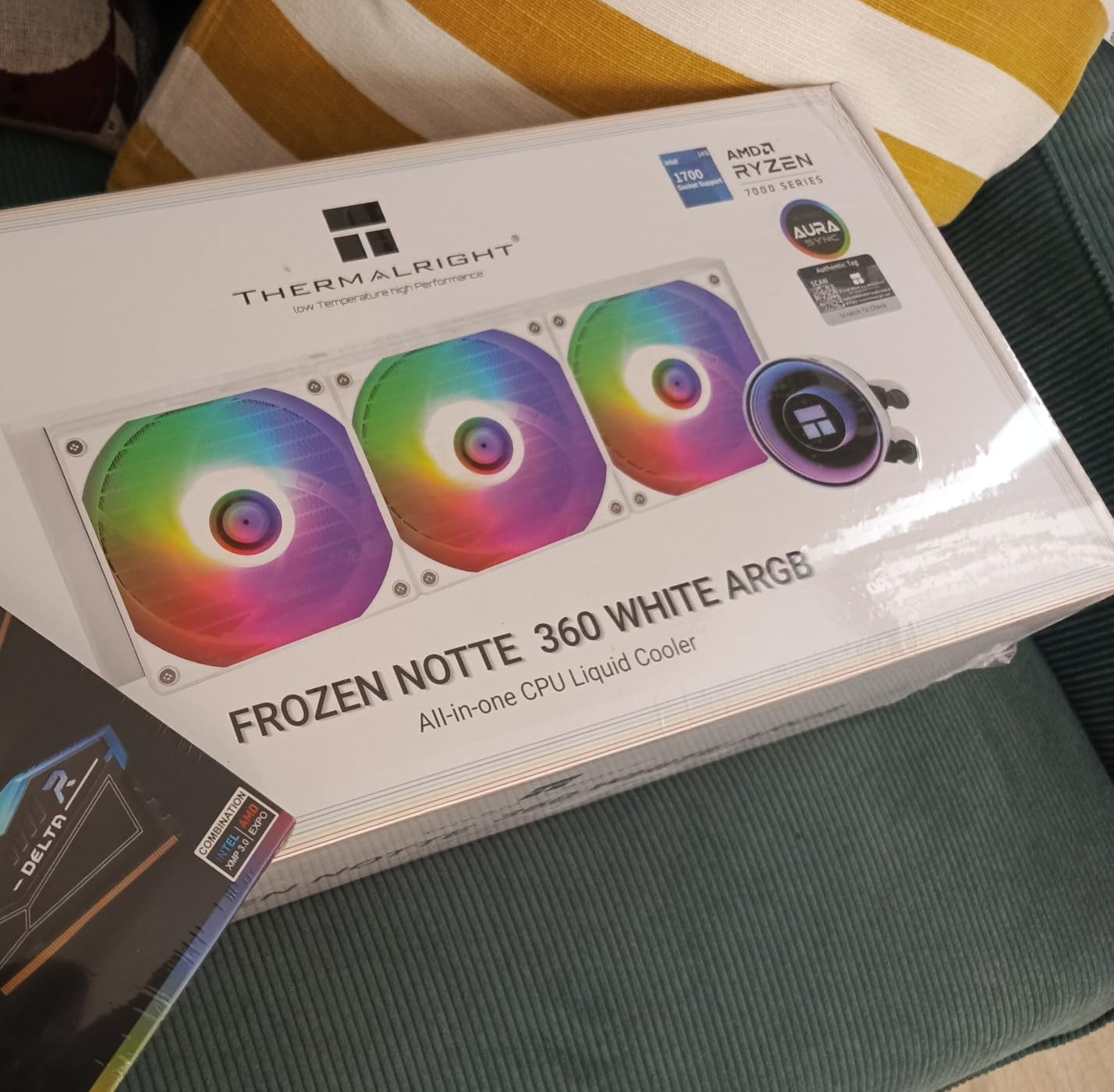 Thermalright Frozen Notte 360 White ARGB V2 Water Cooling CPU Cooler, 360 Specification CPU Liquid Cooler,3 PWM Fans, S-FDB Bearings, Suitable for AMD:AM4/AM5, Intel LGA 1851/1700/115X/1200/2011 - Customer Photo 2