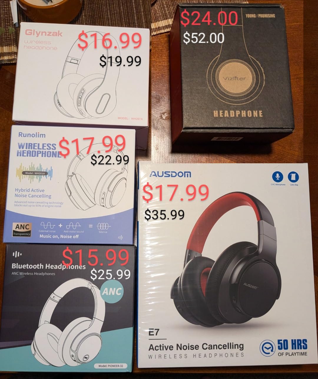 RUNOLIM Hybrid Active Noise Cancelling Headphones, Wireless Over Ear Bluetooth Headphones with Microphone, 70H Playtime, Foldable Headphone with HiFi Audio, Deep Bass for Home Travel Office - Customer Photo 3