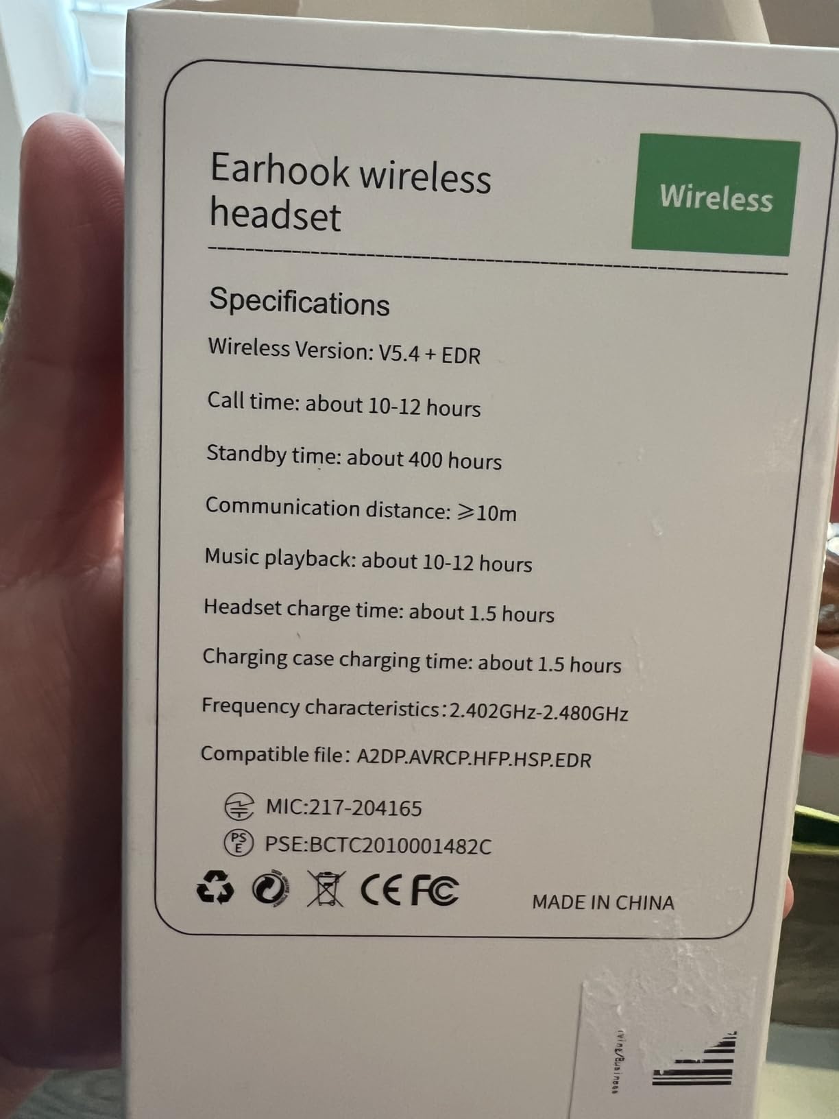 Bluetooth Headset V5.3,100 Hrs Talk Time Single-Ear Earphone, CVC8.0 Noise Cancelling Wireless Earbud, Business Earbud with 500 mAh Charging Case, Hands-Free Earpiece for Trucker/Home/Office Work Customer Review Bluetooth Headset V5.3,100 Hrs Talk Time Single-Ear Earphone, CVC8.0 Noise Cancelling Wireless Earbud, Business Earbud with 500 mAh Charging Case, Hands-Free Earpiece for Trucker/Home/Office Work - Customer Photo 1