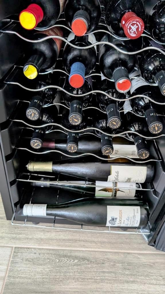 Mini Wine Fridge Freestanding, Wine Cooler Refrigerator 15 Bottle w/Digital Control, Countertop Mini Fridge for Red & White, Glass Door Customer Review Mini Wine Fridge Freestanding, Wine Cooler Refrigerator 15 Bottle w/Digital Control, Countertop Mini Fridge for Red & White, Glass Door - Customer Photo 1