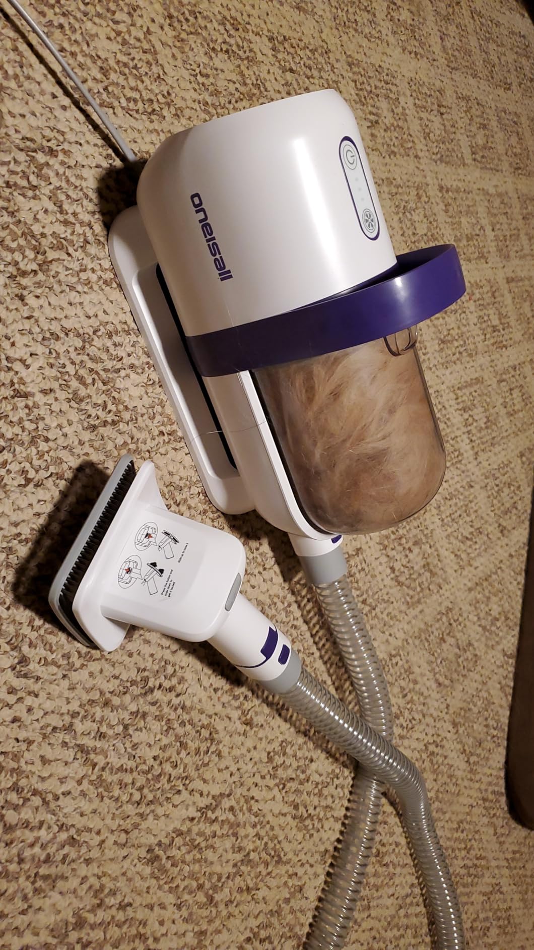 oneisall Dog Hair Vacuum & Dog Grooming Kit/Low Noise Dog Grooming Vacuum12kpa,Dog Vacuum for Shedding Grooming for Pet Hair&Home Cleaning - Customer Photo 3