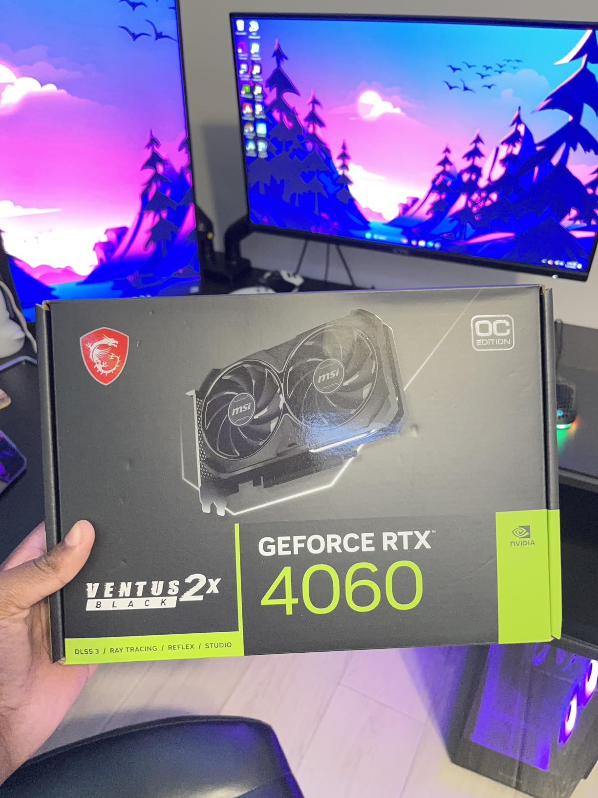MSI GeForce RTX 4060 Ventus 2X Black 8G OC Gaming Graphics Card - 8GB GDDR6X, PCI Express Gen 4, 128-bit, 3X DP v 1.4a, HDMI 2.1a (Supports 4K & 8K HDR) - Customer Photo 2