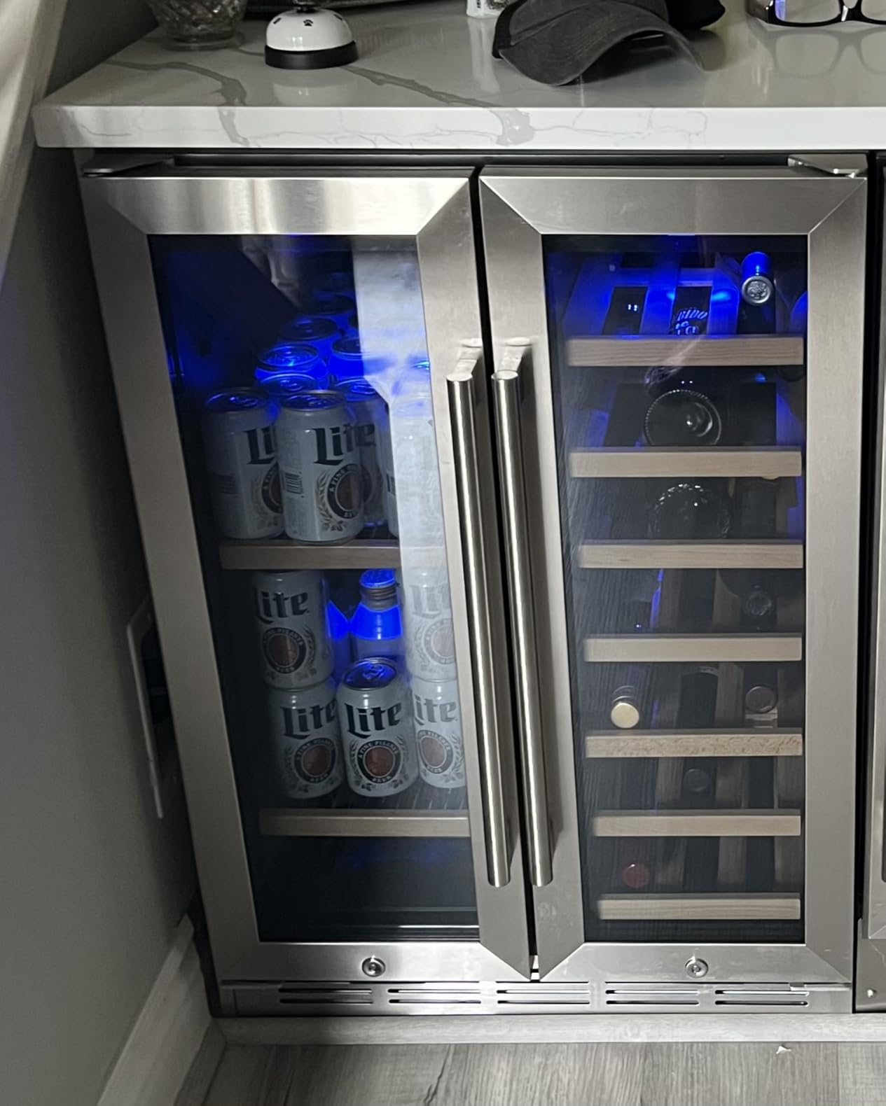 Wine Cooler Refrigerator 24 Inch, 180 Bottles Large Wine Fridge Dual Zones, Tall Freestanding/Built-in Wine Cellar Professional with Reversible Door Sliding Rail Shelves Customer Review Wine Cooler Refrigerator 24 Inch, 180 Bottles Large Wine Fridge Dual Zones, Tall Freestanding/Built-in Wine Cellar Professional with Reversible Door Sliding Rail Shelves - Customer Photo 1