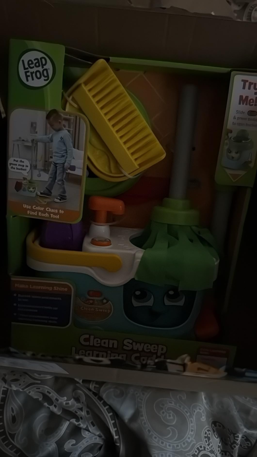 LeapFrog Clean Sweep Learning Caddy, Kids Mop and Broom Cleaning Toy Set for Ages 3-5, Pink Customer Review LeapFrog Clean Sweep Learning Caddy, Kids Mop and Broom Cleaning Toy Set for Ages 3-5, Pink - Customer Photo 1