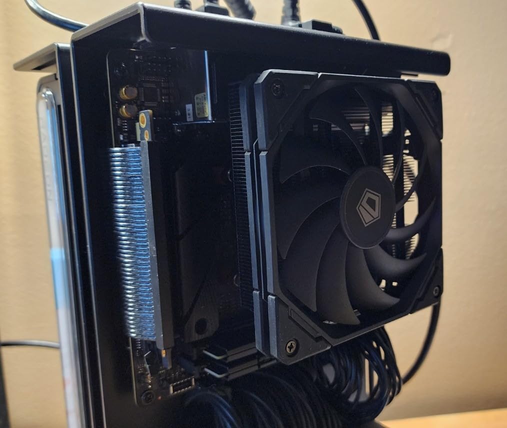 ID-COOLING IS-67-XT Black 67mm Height Low Profile CPU Cooler 6 Heatpipes CPU Air Cooler for HTPCs, ITX, and Small Form Factor Builds, 120x15mm Slim Fan, Support Intel LGA1700/1200/115X, AMD AM5/AM4 - Customer Photo 1
