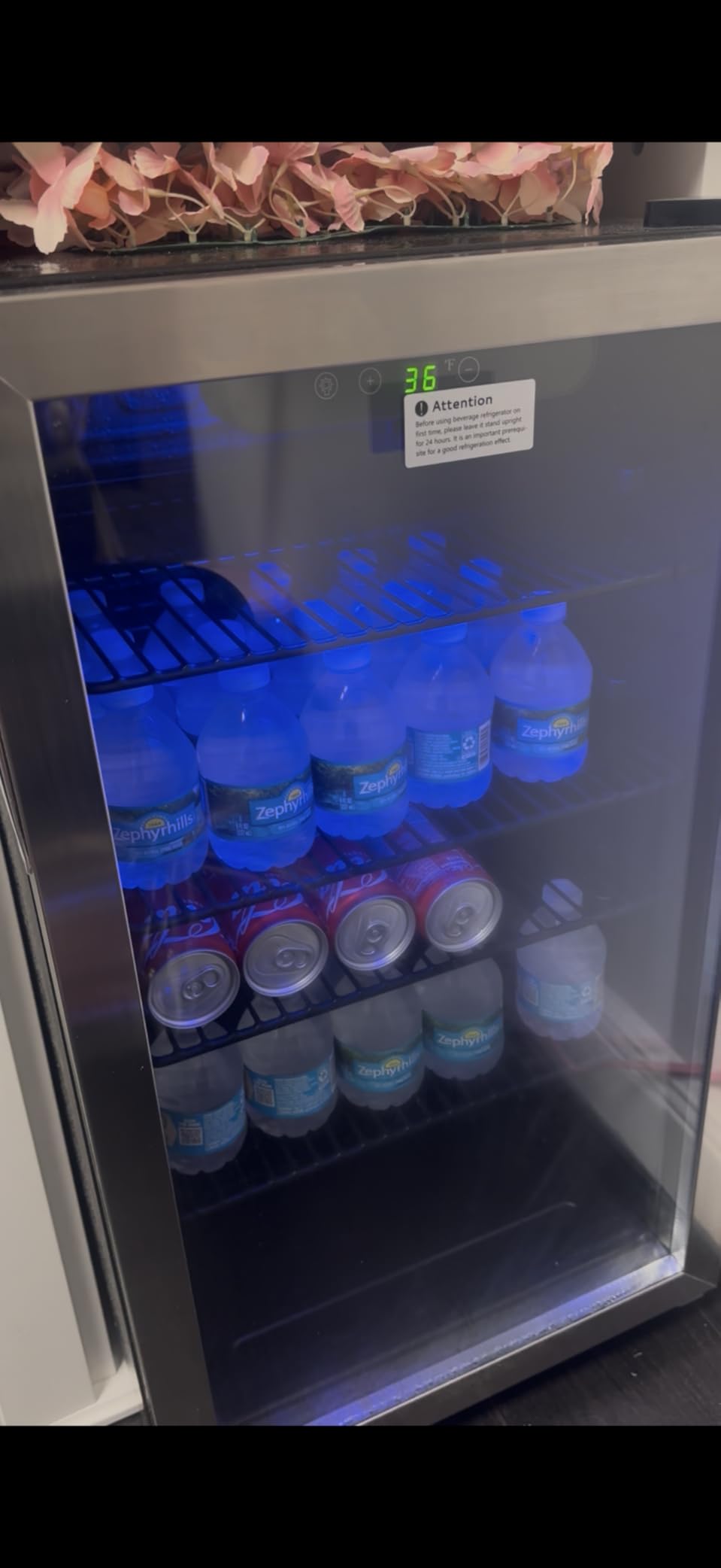 Icyglee Beverage Refrigerator Cooler - 126 Can Mini Fridge with Glass Door for Soda Beer, Wine, Beverage Cooler for Home, Office, Bar with Adjustable Removable Shelves, Black Customer Review Icyglee Beverage Refrigerator Cooler - 126 Can Mini Fridge with Glass Door for Soda Beer, Wine, Beverage Cooler for Home, Office, Bar with Adjustable Removable Shelves, Black - Customer Photo 1