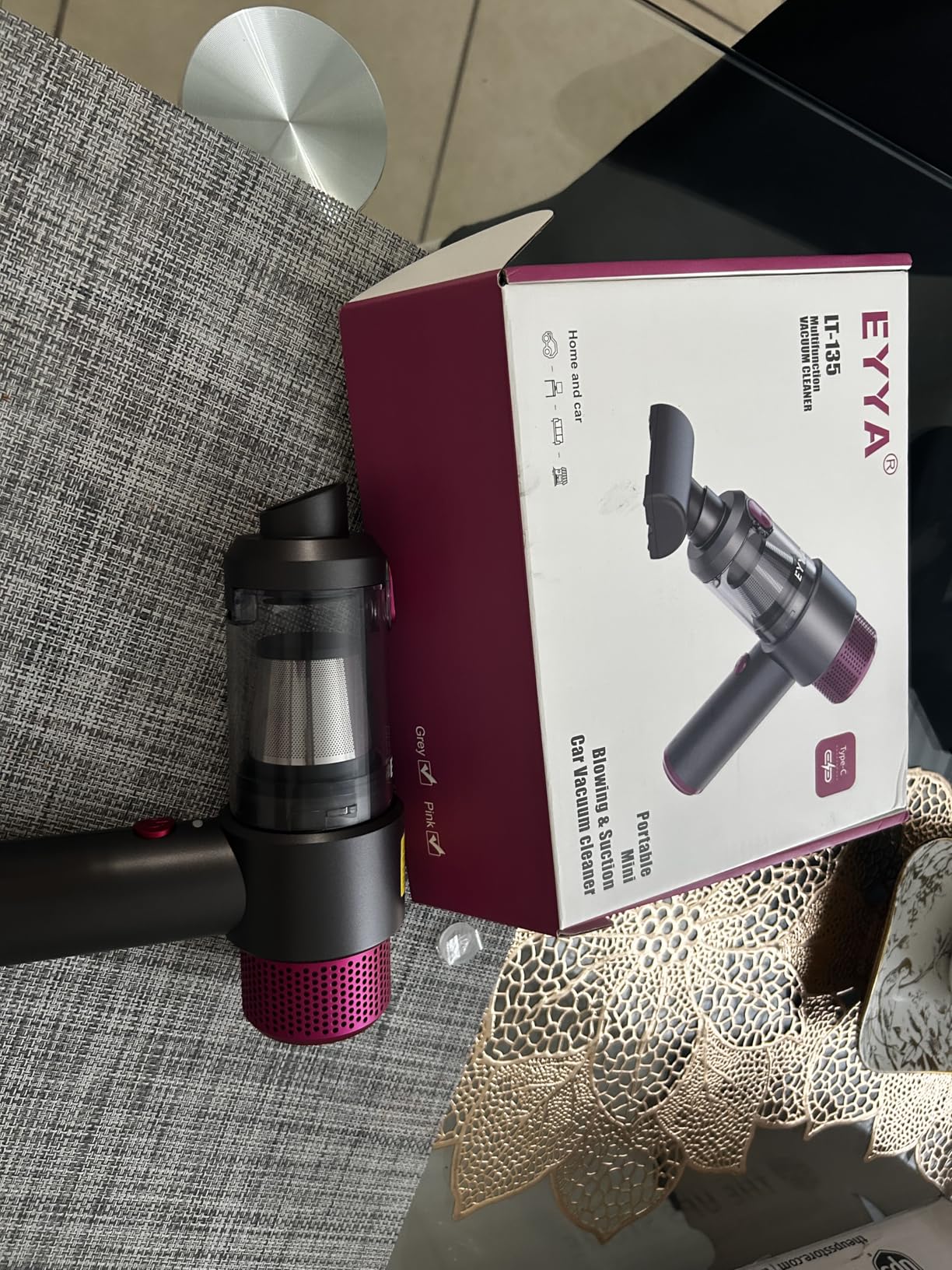 EYYA Handheld Cordless Car Vacuum Cleaner, 4-in-1 Portable Mini Car Vacuum Cleaner, 15000PA High Power & Air Duster with LED Light for Home Office Customer Review EYYA Handheld Cordless Car Vacuum Cleaner, 4-in-1 Portable Mini Car Vacuum Cleaner, 15000PA High Power & Air Duster with LED Light for Home Office - Customer Photo 1