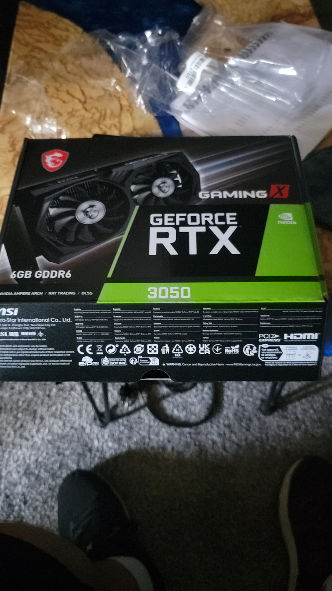 MSI Gaming RTX 3050 Gaming X 6G Graphics Card - Customer Photo 1