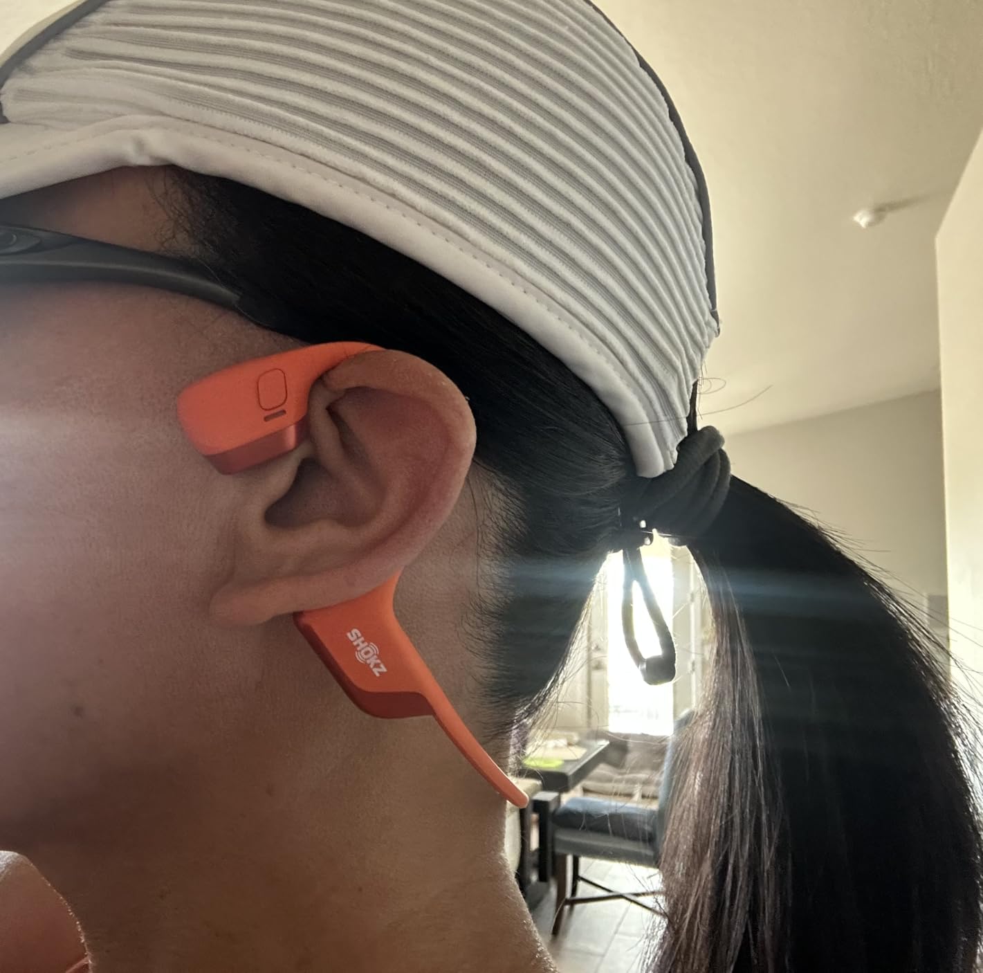 SHOKZ New OpenRun Pro 2 - Open-Ear, Bone Conduction Sport Headphones - with Reflective Strip - Sweat Resistant, Workout Headphones - Secure, Wireless, Comfortable Fit-Deep Bass and Smart Mic App Customer Review SHOKZ New OpenRun Pro 2 - Open-Ear, Bone Conduction Sport Headphones - with Reflective Strip - Sweat Resistant, Workout Headphones - Secure, Wireless, Comfortable Fit-Deep Bass and Smart Mic App - Customer Photo 1