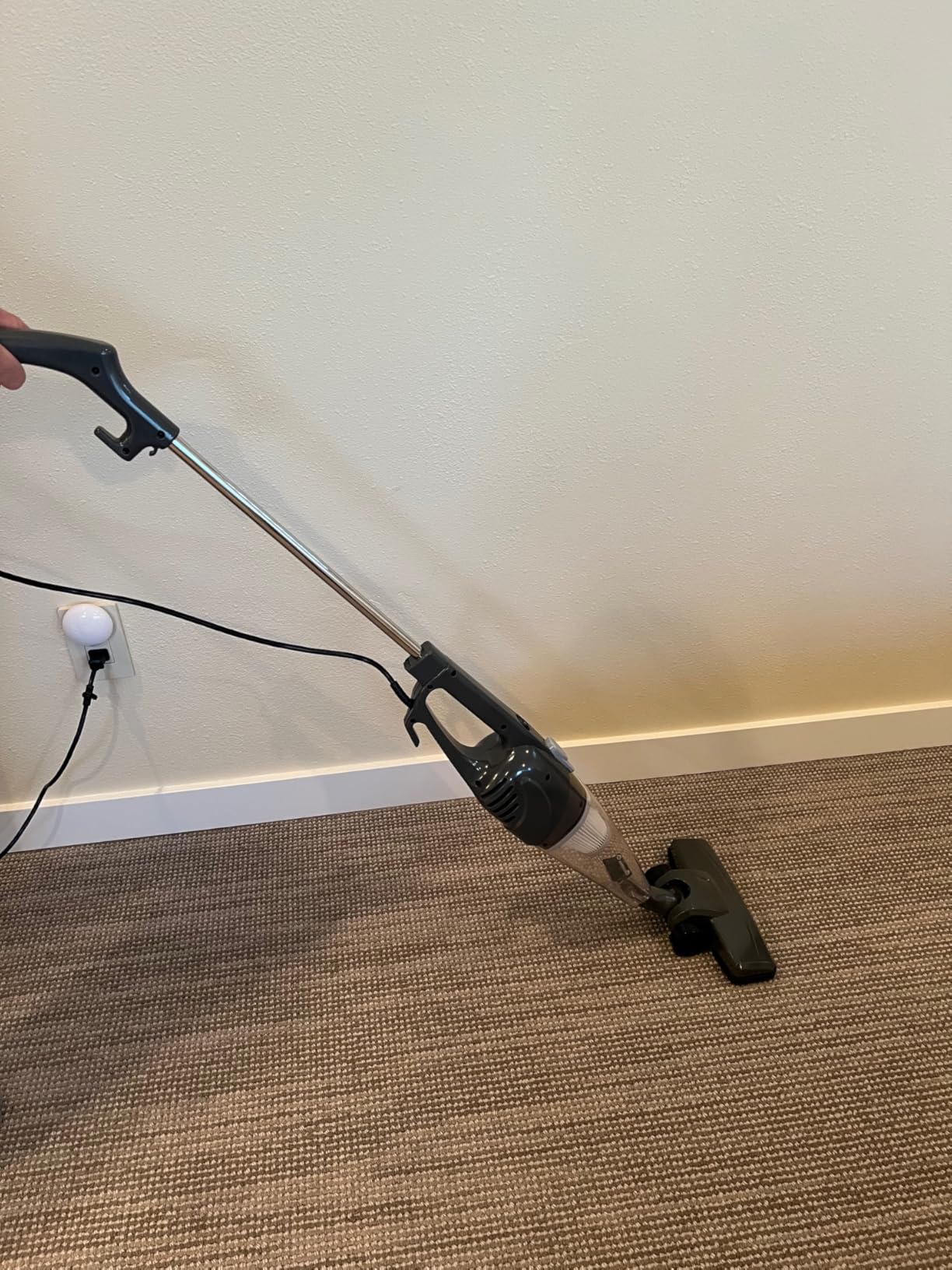 Amazon Basics 2-in-1 Corded Stick Vacuum Cleaner, Convertible to Handheld, Lightweight (3.9 LBS), with Washable HEPA Filter, Crevice Tools, 0.5L Dust Cup, 19.7-Ft Cord, 300W, Black Customer Review Amazon Basics 2-in-1 Corded Stick Vacuum Cleaner, Convertible to Handheld, Lightweight (3.9 LBS), with Washable HEPA Filter, Crevice Tools, 0.5L Dust Cup, 19.7-Ft Cord, 300W, Black - Customer Photo 2
