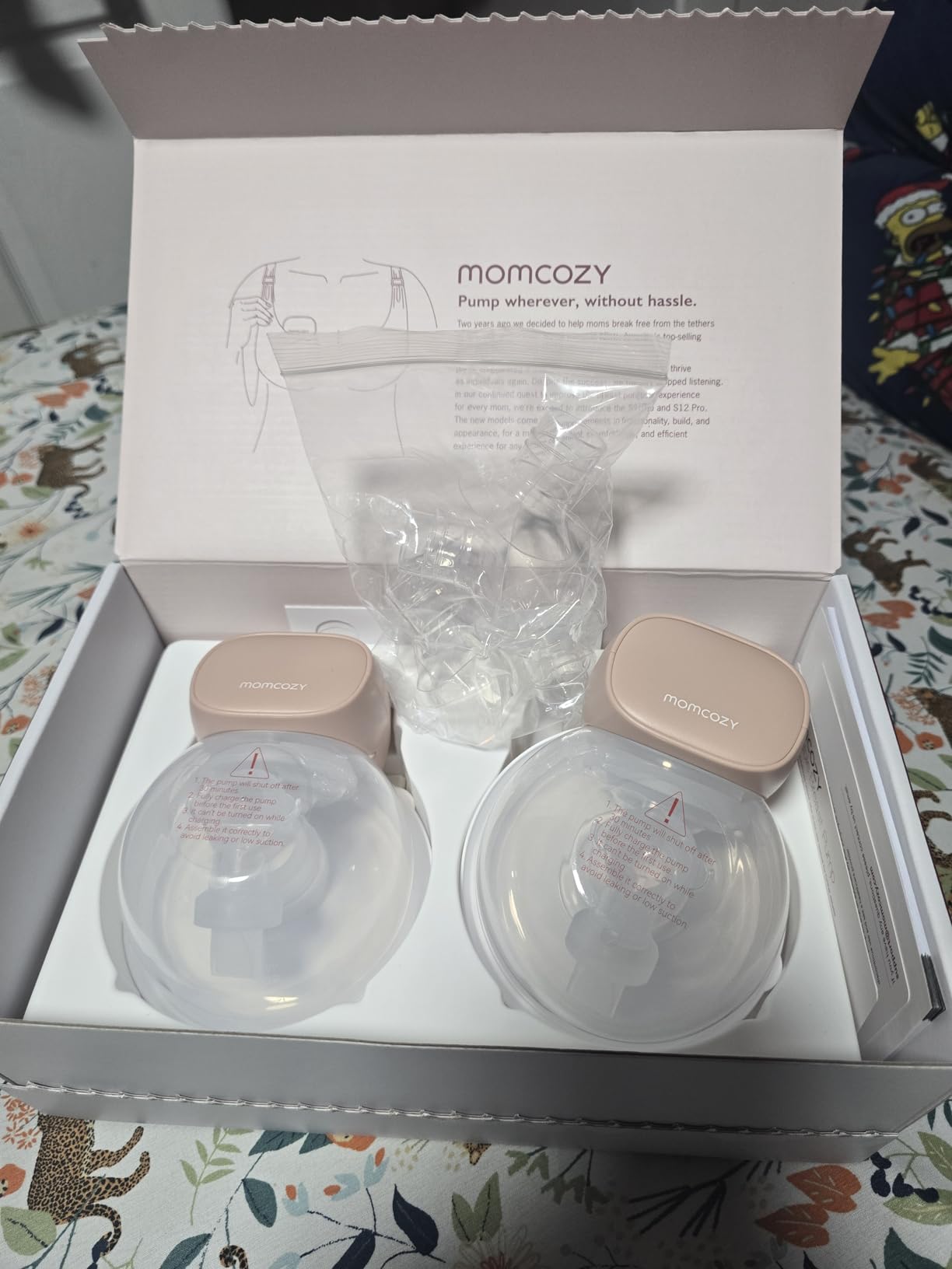 Momcozy S9 Pro Upgraded Wearable Breast Pump, Hands-Free Design with Extended Battery Life & LED Display, Double Electric Portable Pump with 2 Modes & 9 Levels, 24mm, 2-Pack, Gray Customer Review Momcozy S9 Pro Upgraded Wearable Breast Pump, Hands-Free Design with Extended Battery Life & LED Display, Double Electric Portable Pump with 2 Modes & 9 Levels, 24mm, 2-Pack, Gray - Customer Photo 1